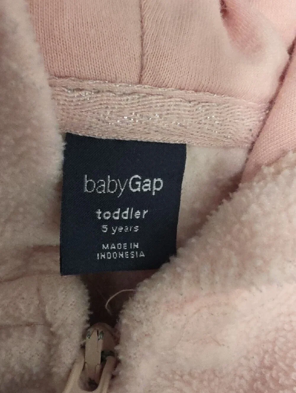 GAP Peach Fleece Hooded Zip Sweatshirt